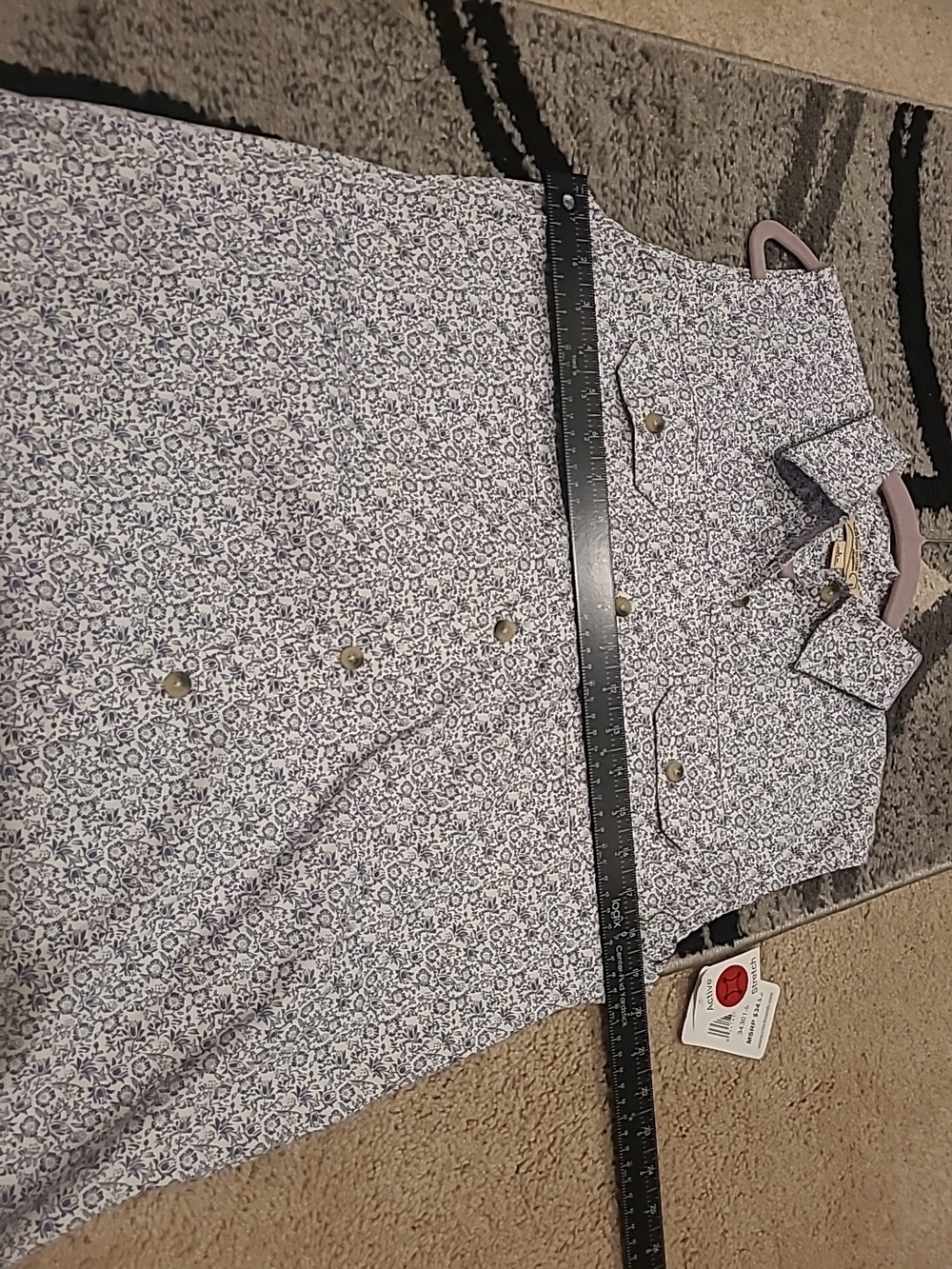 Canyon Guide Outfitters Women L Gray Floral Cotton Stretch Sleeveless Shirt NWT - Picture 10 of 14